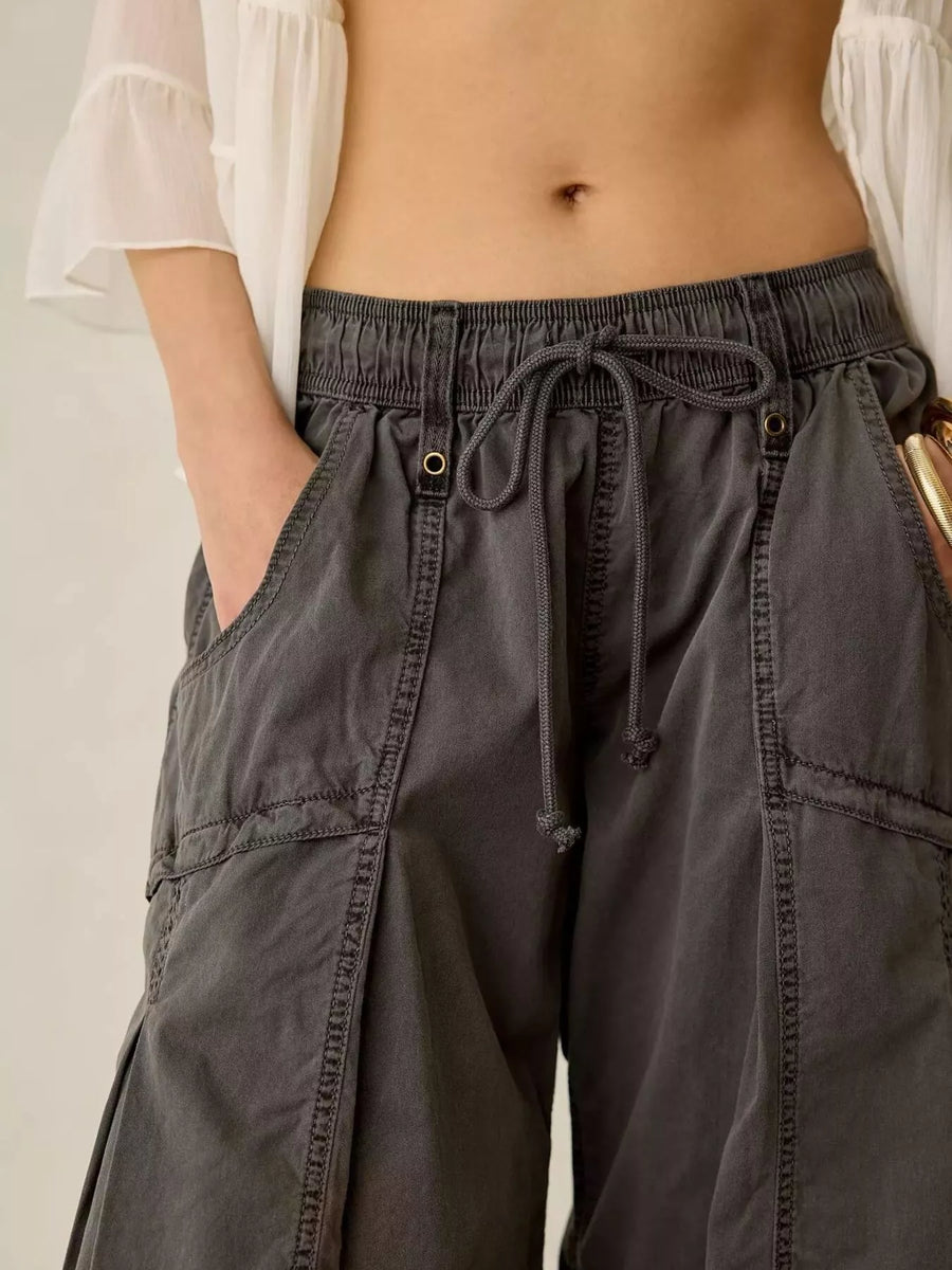 High-Waist Cargo Wide-Leg Pants