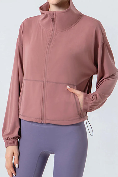 Dropped-Shoulder Zip-Up Active Jacket
