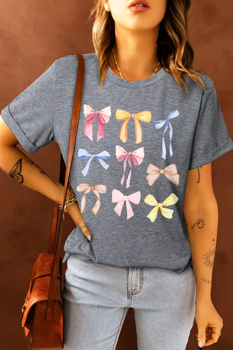 Bow Graphic Crew-Neck T-Shirt