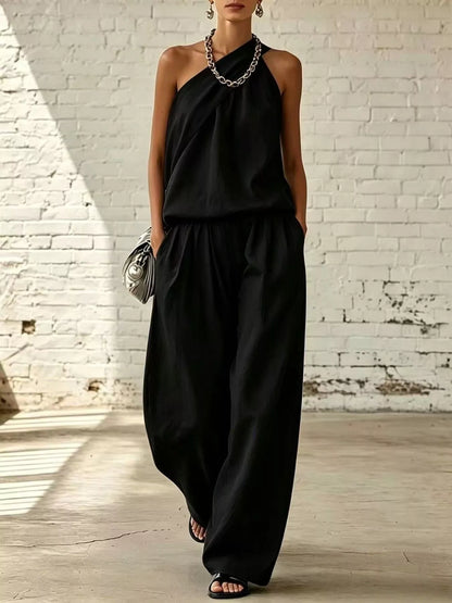 Sleeveless Wide-Leg Two-Piece Set — AREVONNE product view 3
