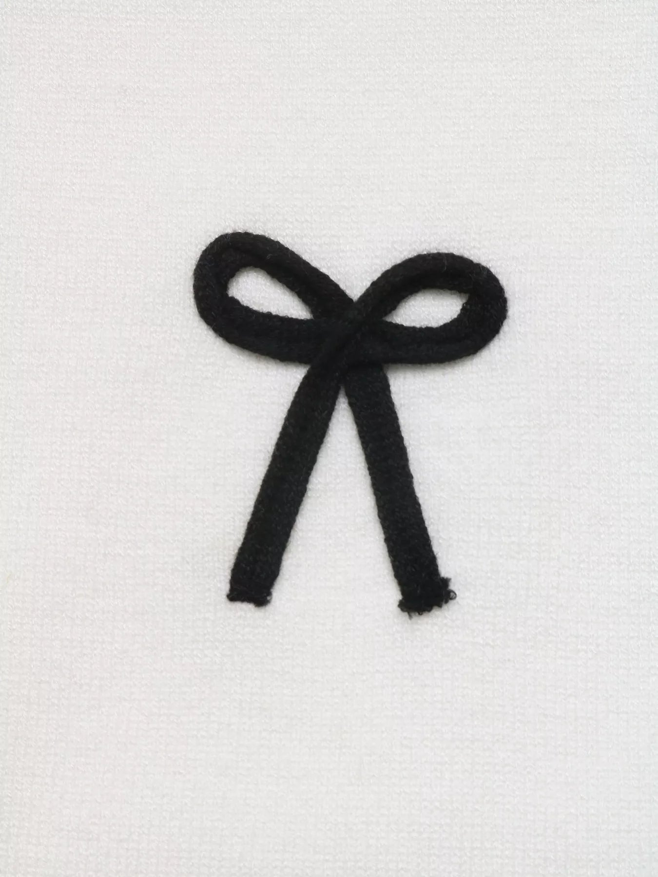 Bow-Embellished Lace-Trim Sweater — AREVONNE product view 12