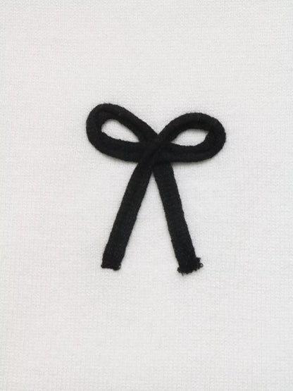 Bow-Embellished Lace-Trim Sweater — AREVONNE product view 12