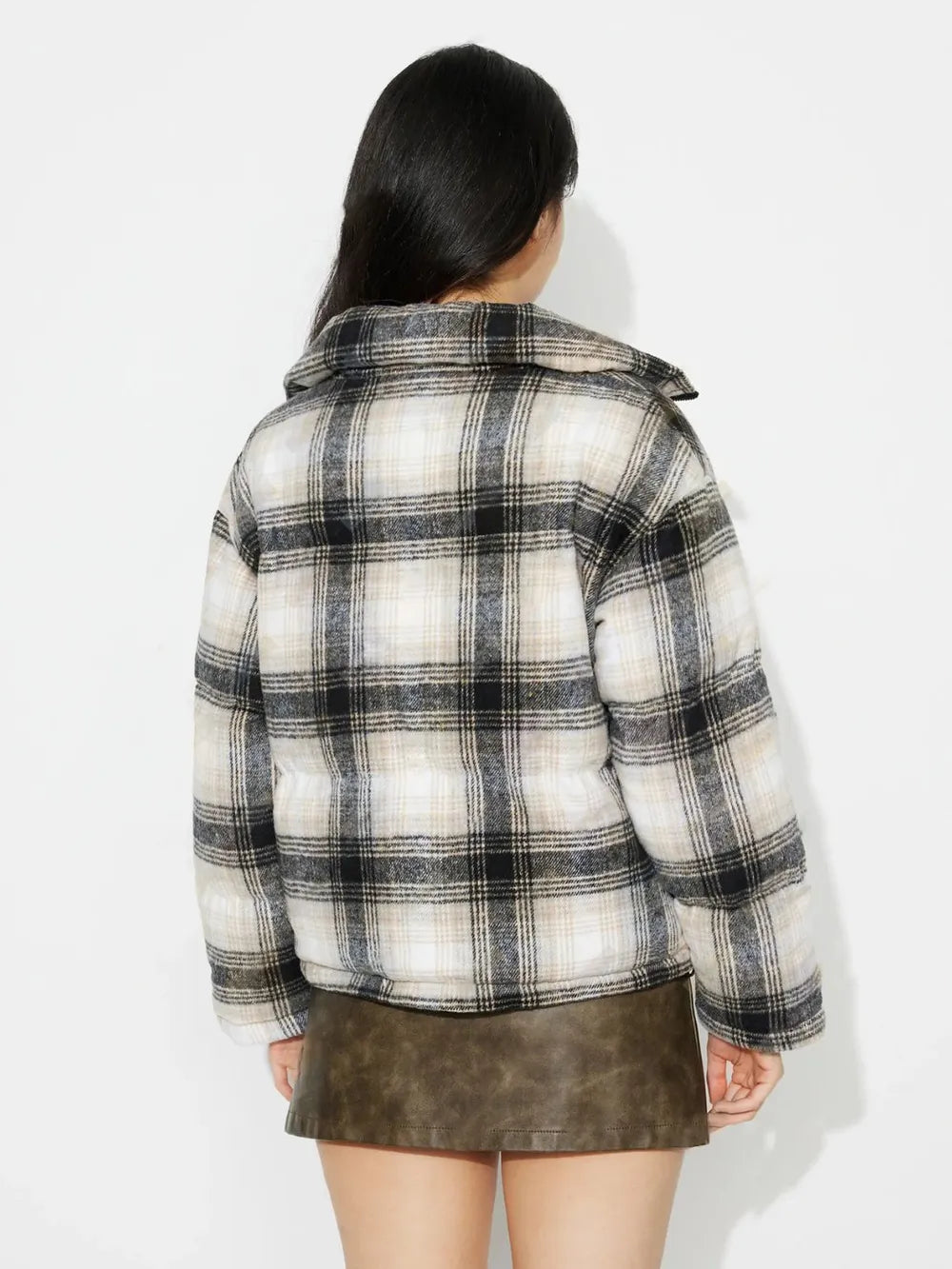 Plaid Zip-Up Jacket — AREVONNE product view 2