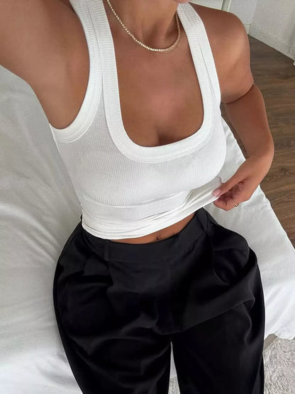 Ribbed Stretch Tank — AREVONNE product view 3