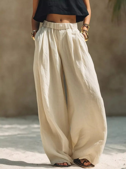 Drawstring Wide-Leg Pants