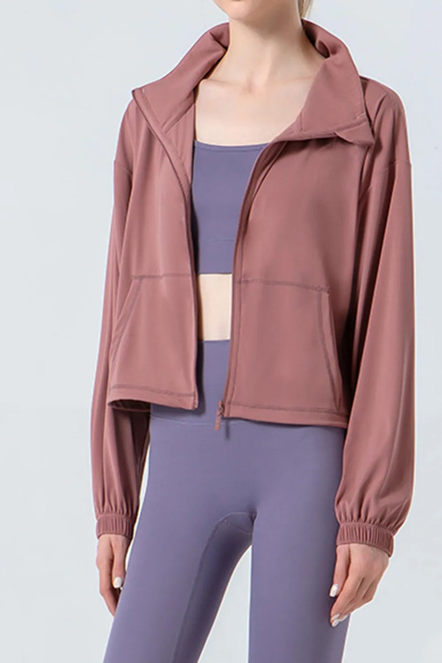 Dropped-Shoulder Zip-Up Active Jacket