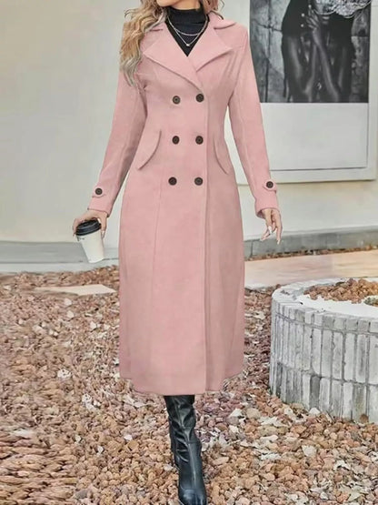 Double-Breasted Longline Trench Coat — AREVONNE product view 20