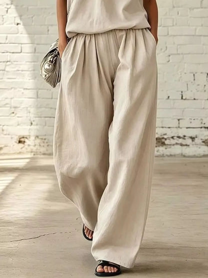 Sleeveless Wide-Leg Two-Piece Set — AREVONNE product view 6