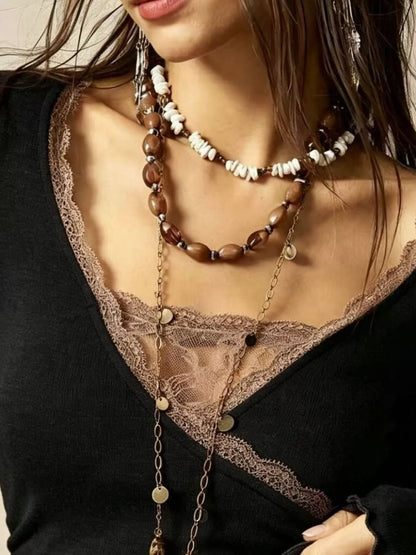 Lace-Detail Long-Sleeve T-Shirt — AREVONNE product view 2