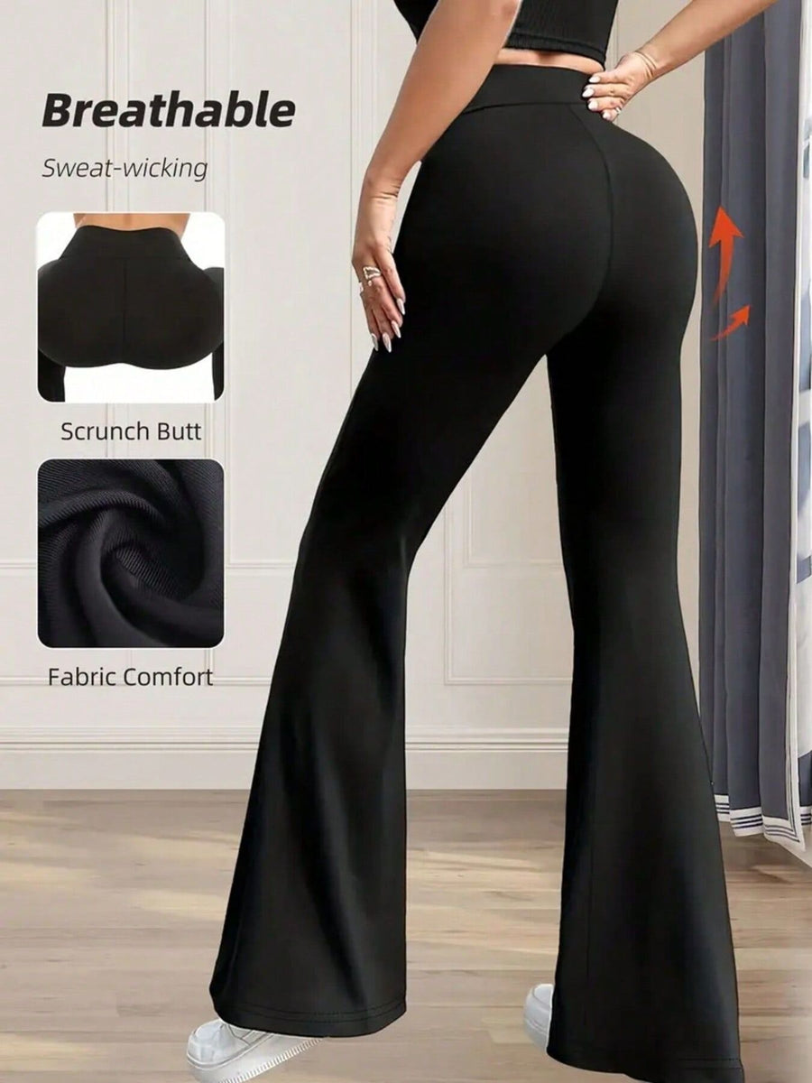 High-Waist Drawstring Flare Pants