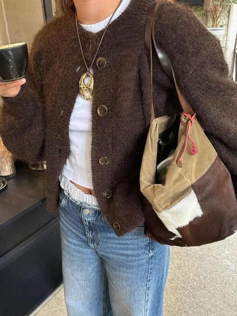 Button-Down Long-Sleeve Cardigan