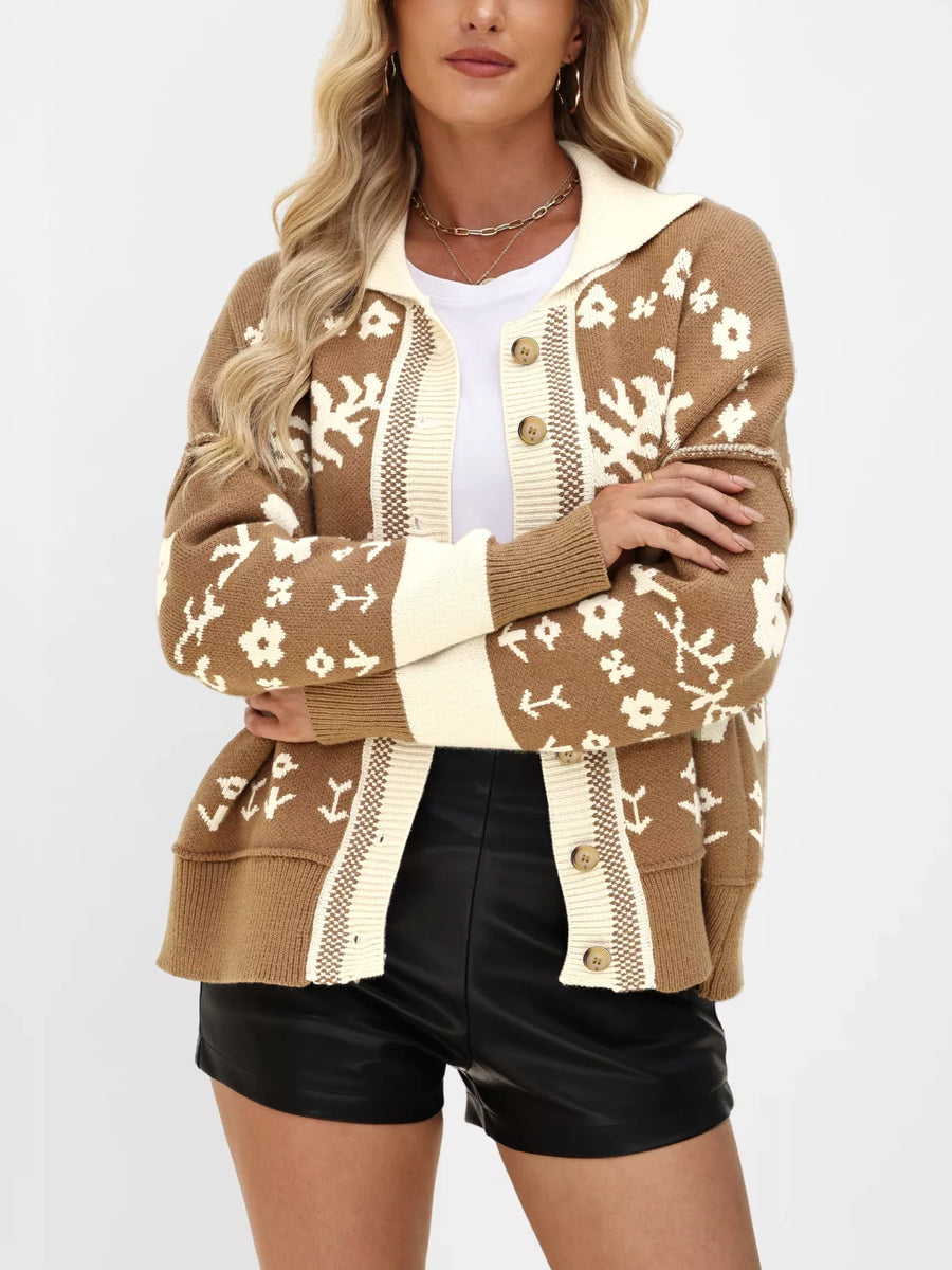 Floral Button-Down Cardigan