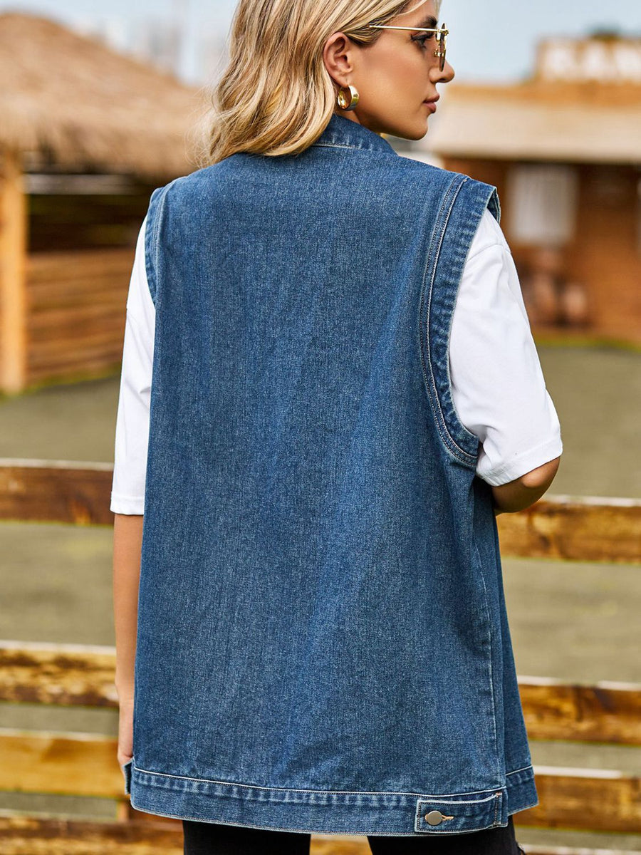 Button-Down Denim Vest
