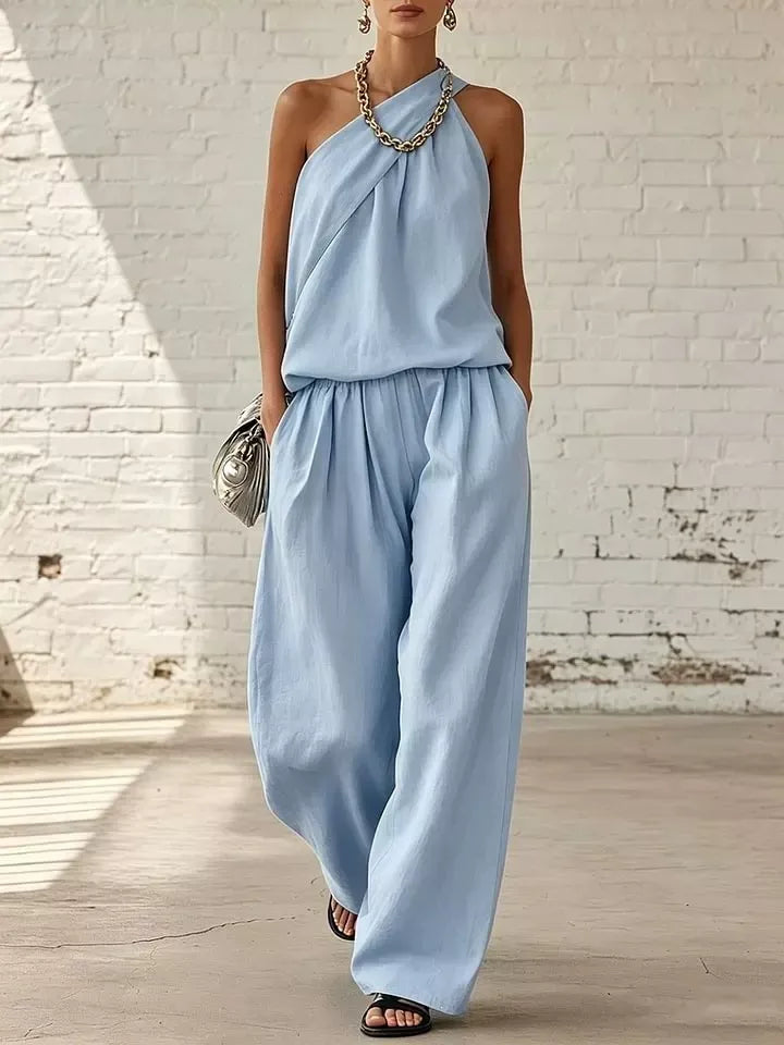 Sleeveless Wide-Leg Two-Piece Set — AREVONNE product view 8