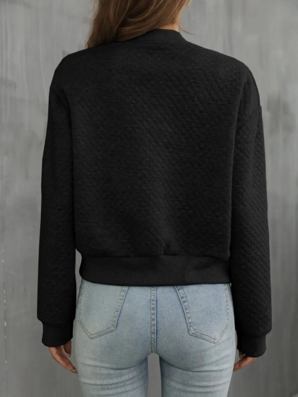 Clean Zip-Up Long-Sleeve Jacket — AREVONNE product view 3