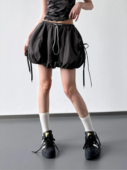 Drawstring Bubble Shorts — AREVONNE product view 10