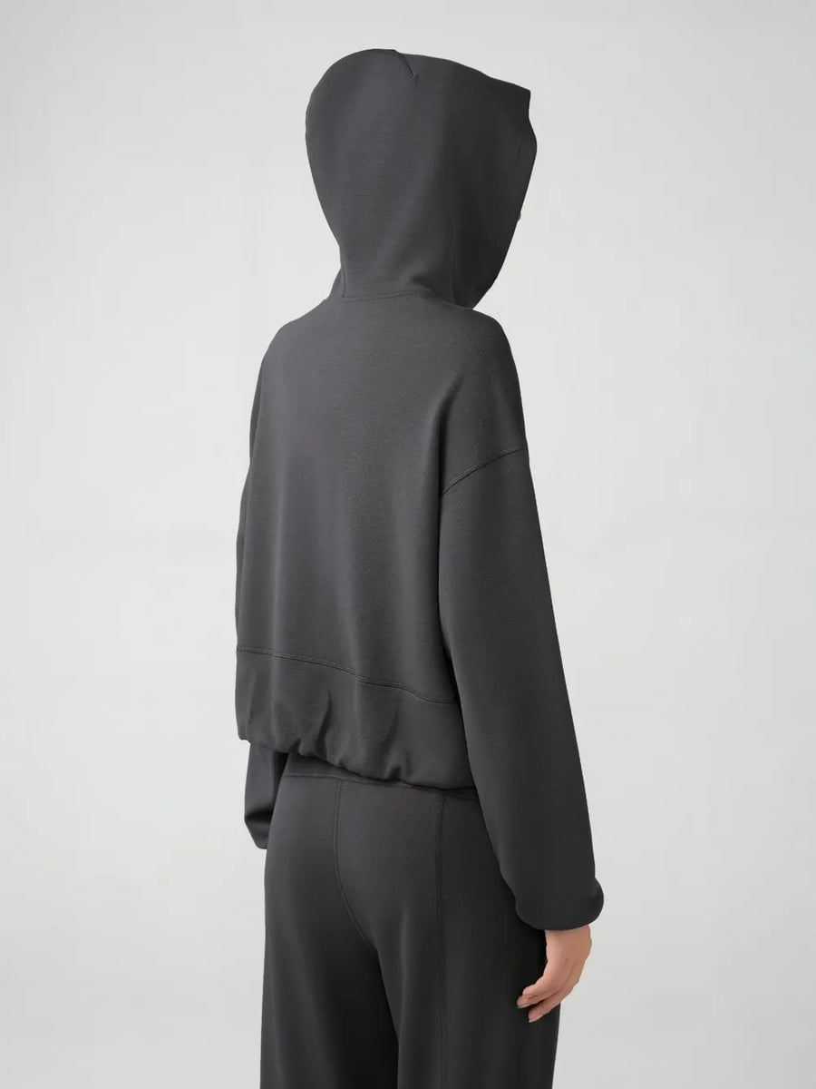 Zip-Up Dropped-Shoulder Active Hoodie