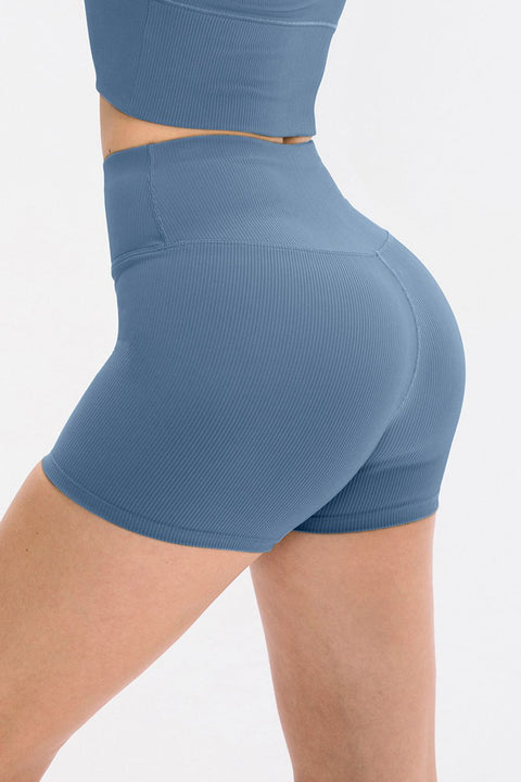 Wide-Waistband Slim Active Shorts