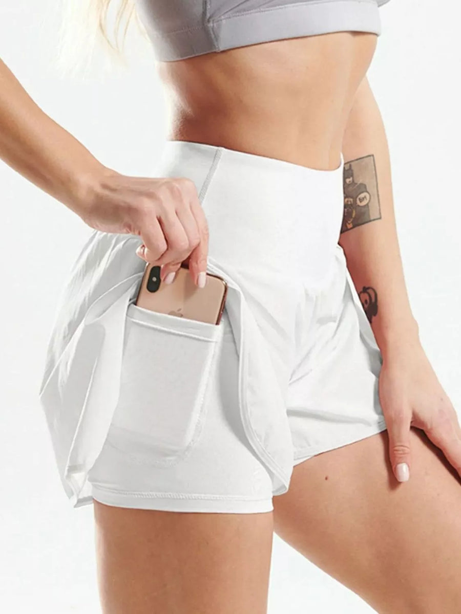 Pocketed High-Waist Active Shorts