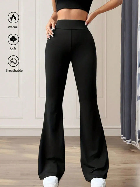High-Waist Drawstring Flare Pants