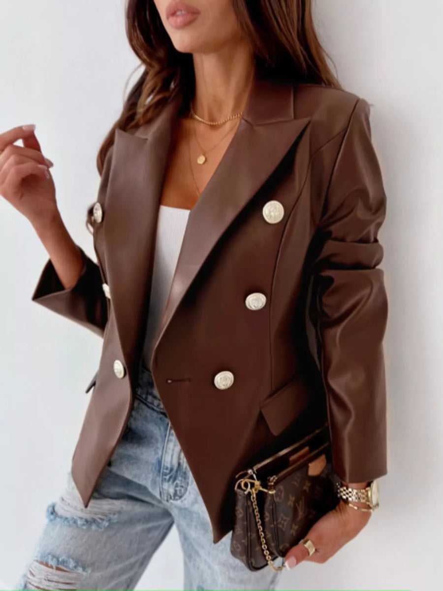 Double-Breasted Lapel Blazer