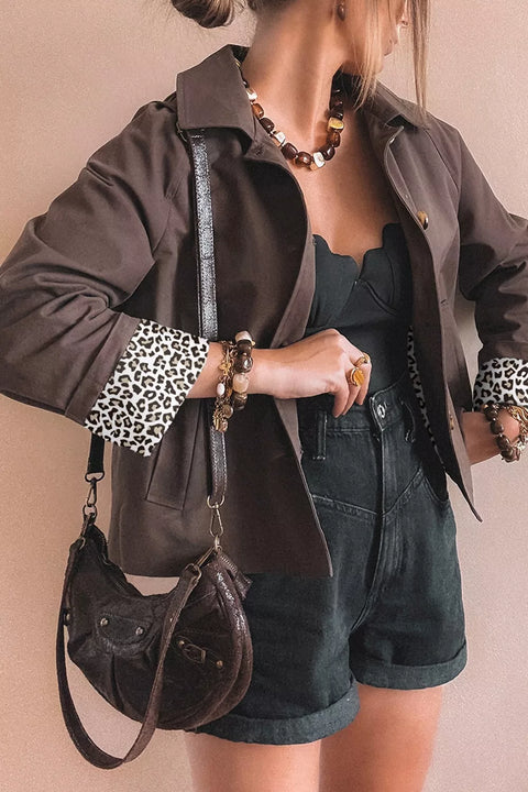 Button-Up Raglan-Sleeve Shacket