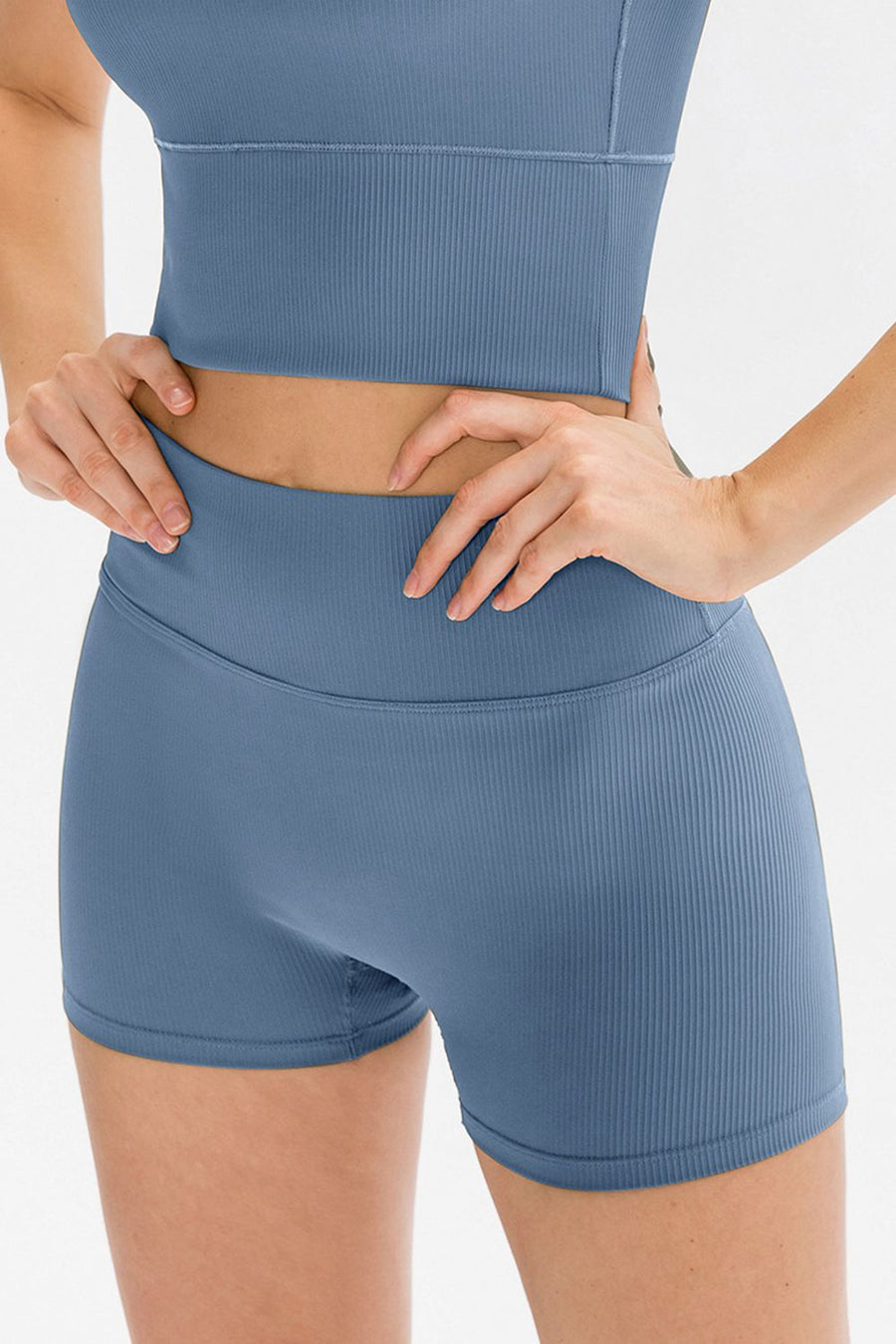 Wide-Waistband Slim Active Shorts