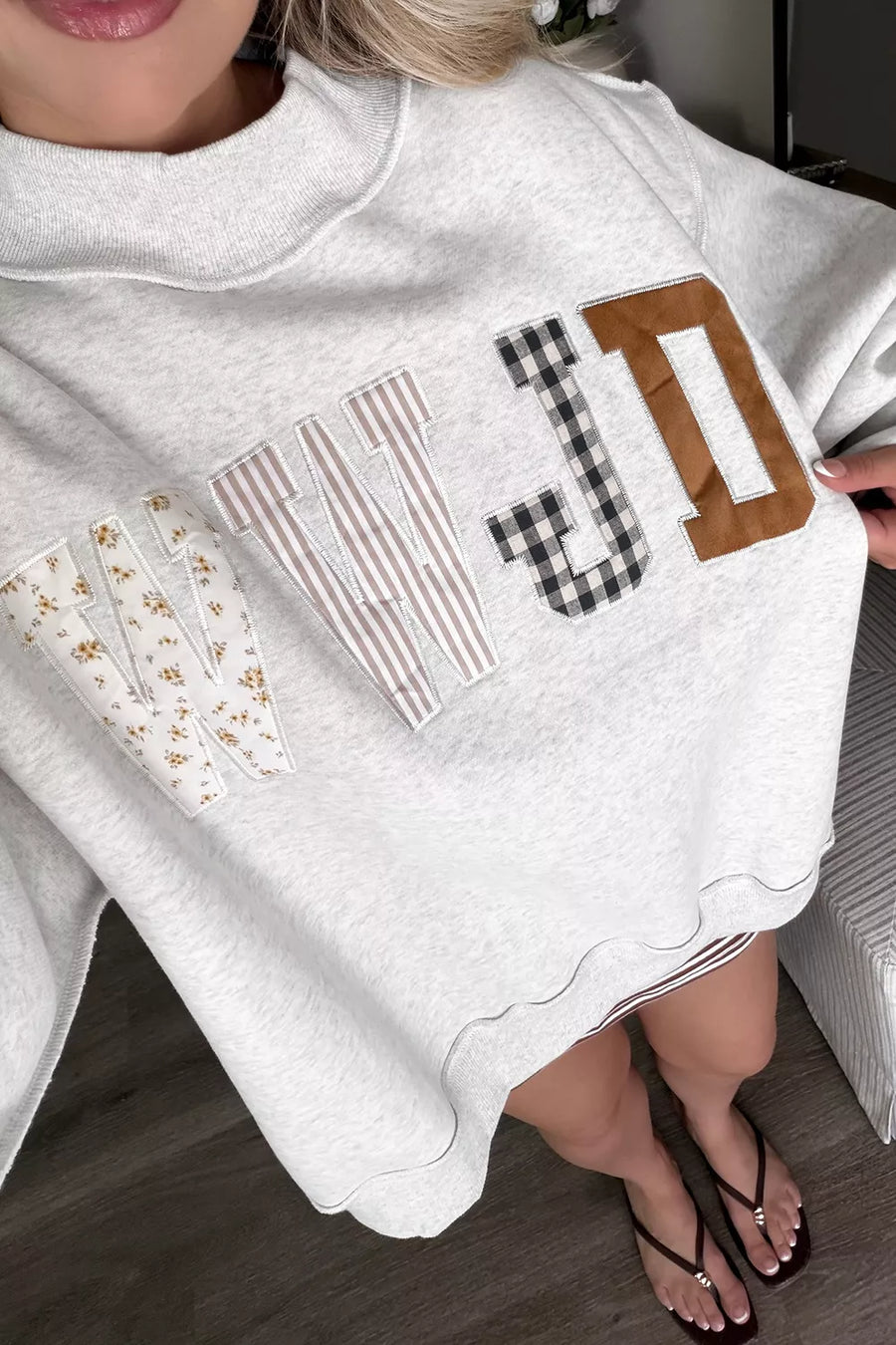 WWJD Exposed-Seam Graphic Sweatshirt
