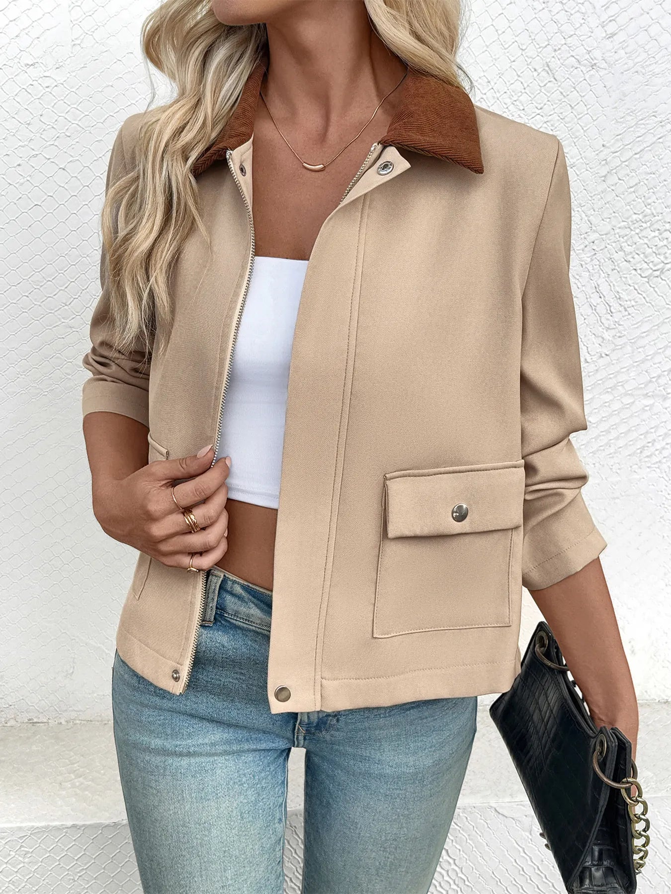 Zip-Up Pocket Jacket — AREVONNE product view 2