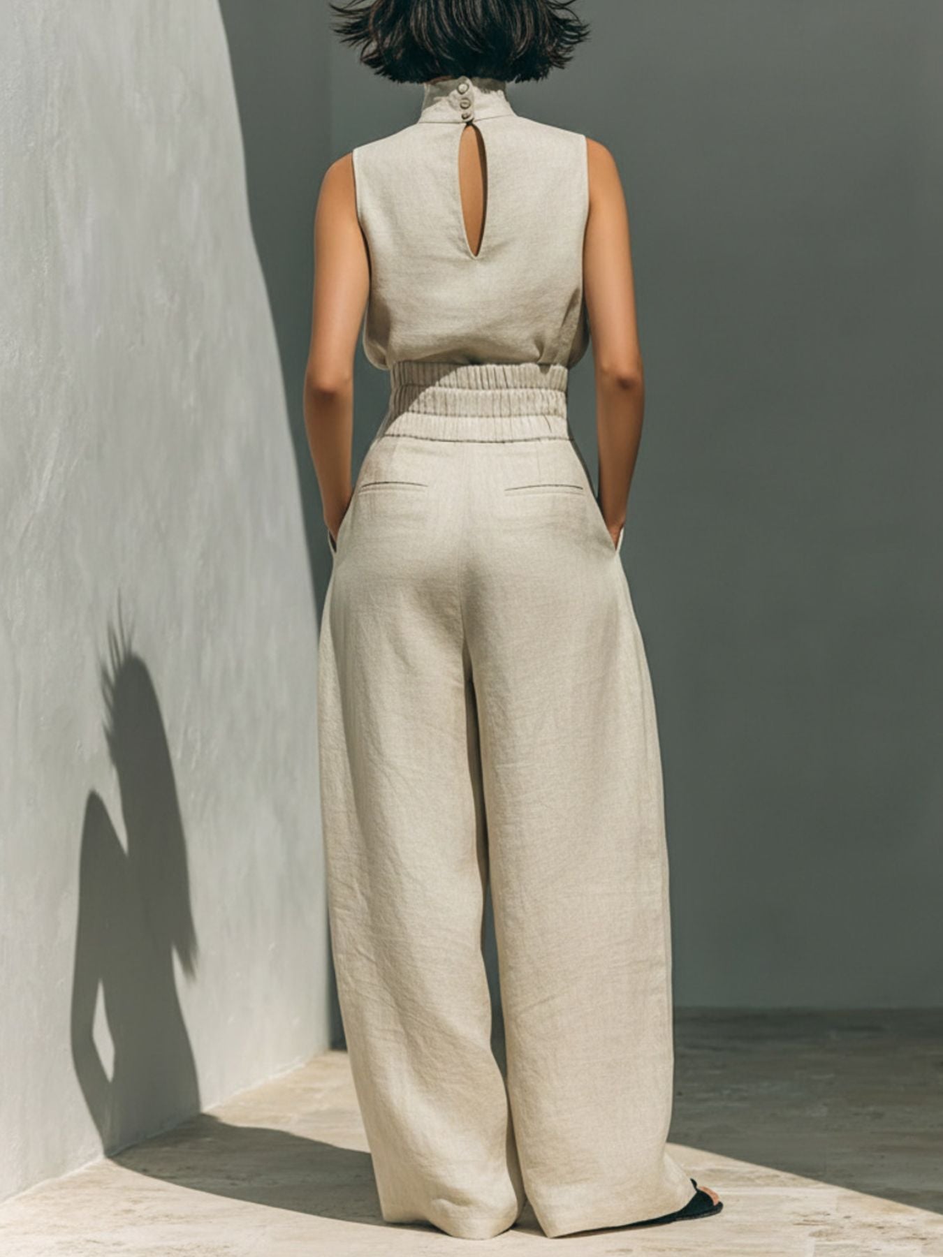 Turtleneck Sleeveless Two-Piece Set — AREVONNE product view 2