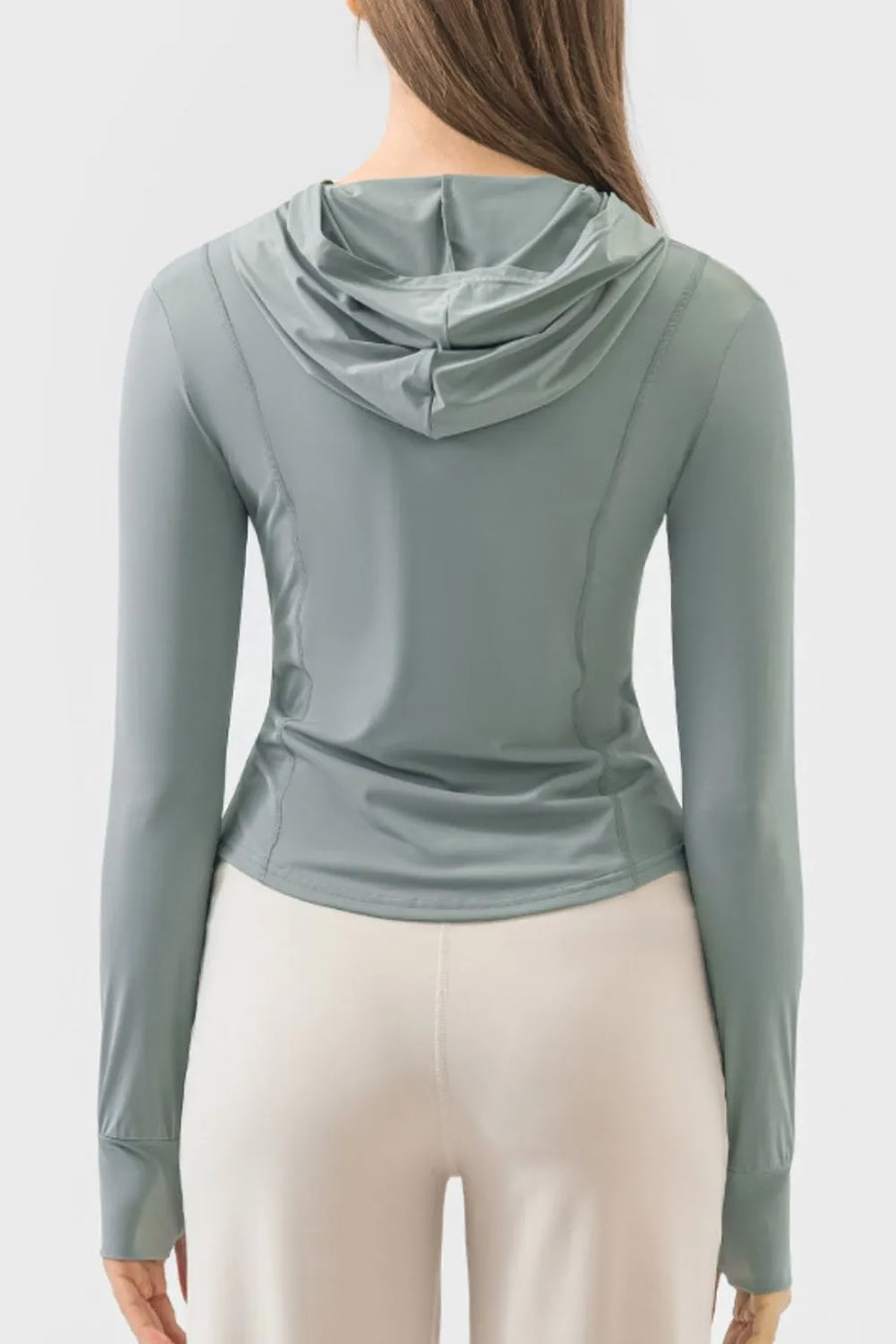 Pocketed Zip-Up Active Hoodie