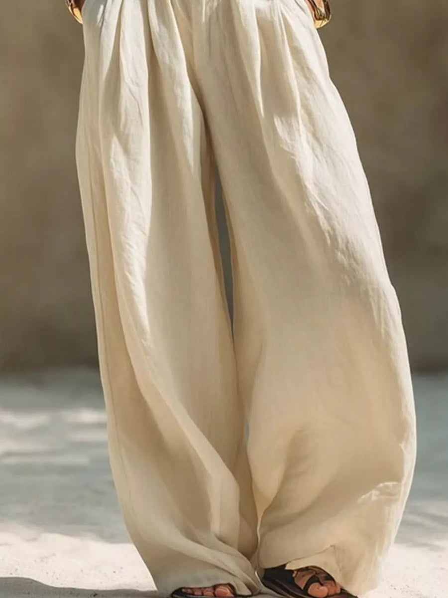 Drawstring Wide-Leg Pants