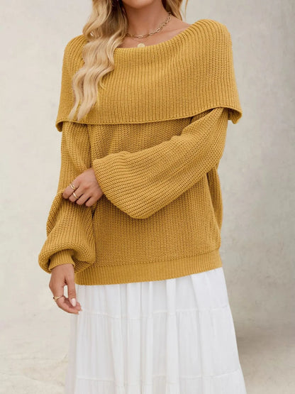 Fold-Over Collar Sweater — AREVONNE product view 1