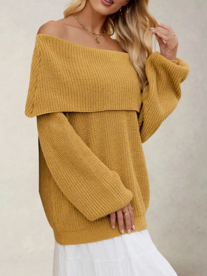 Fold-Over Collar Sweater — AREVONNE product view 3