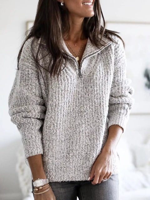 Half-Zip Textured Sweater